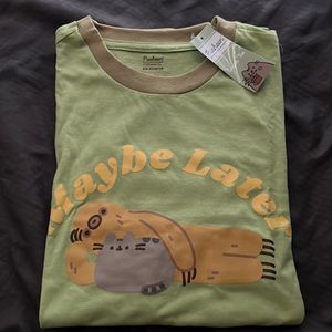NWT Pusheen Ringer Tee “Maybe Later” XS